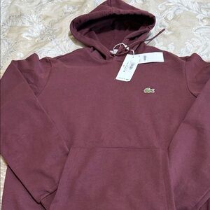 Lacoste Men's Burgundy Hoodie